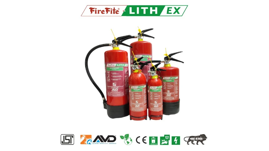 Bharati Fire launches FireFite Lith EX, a fire extinguisher for EV battery fires.