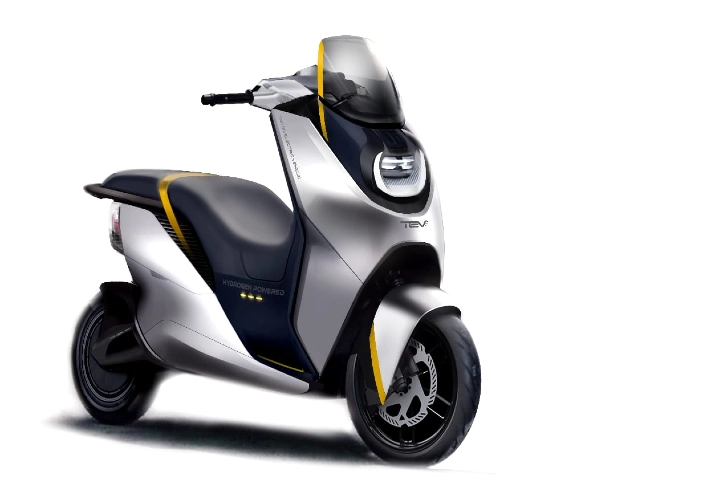 Triton EV unveils the design of Hydrogen Fuel scooters.