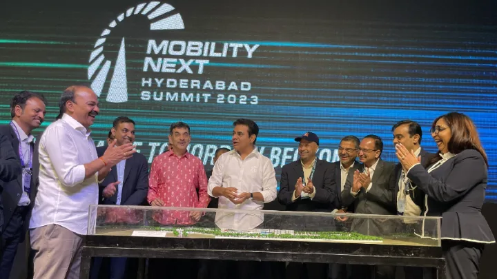 India's first new mobility-focused cluster, Telangana Mobility Valley, announced at the Hyderabad E-Mobility Week.