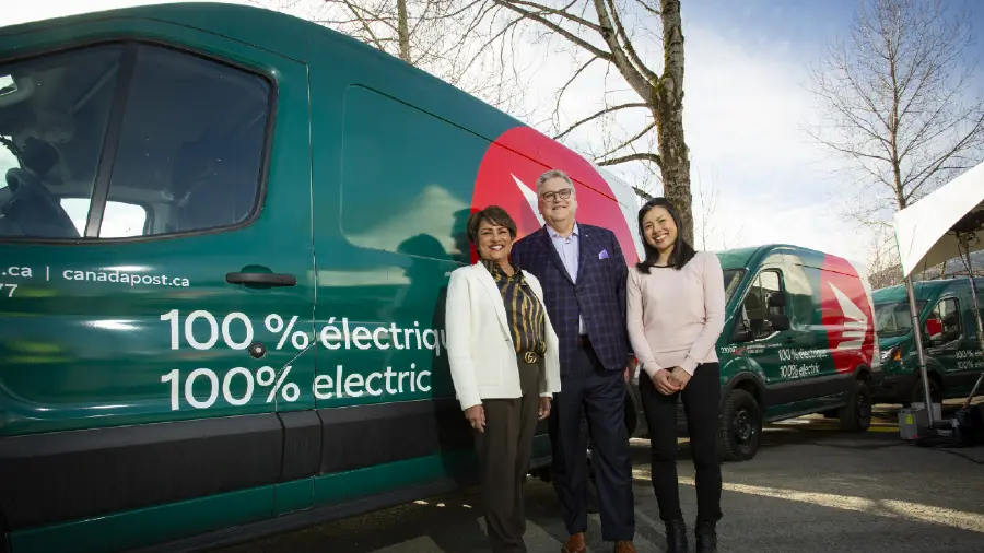Canada Post announces its first depot using all-electric vehicles.