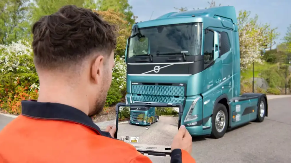 Volvo Group launches innovative augmented reality app for electric truck safety.